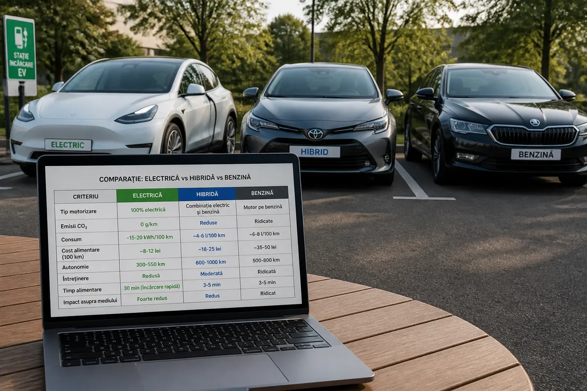 comparație taxe vehicule electrice hibride termice România