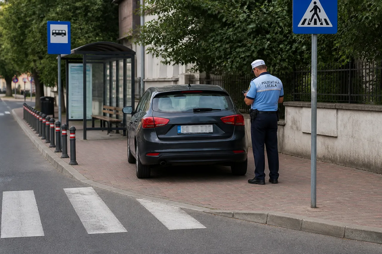 mașină ridicată pentru parcare neregulamentară în Capitală