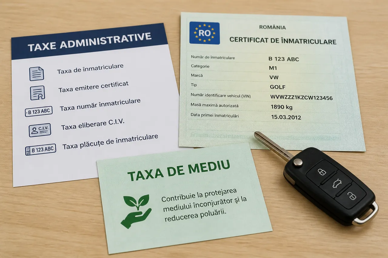 acte pentru taxa auto și înmatriculare