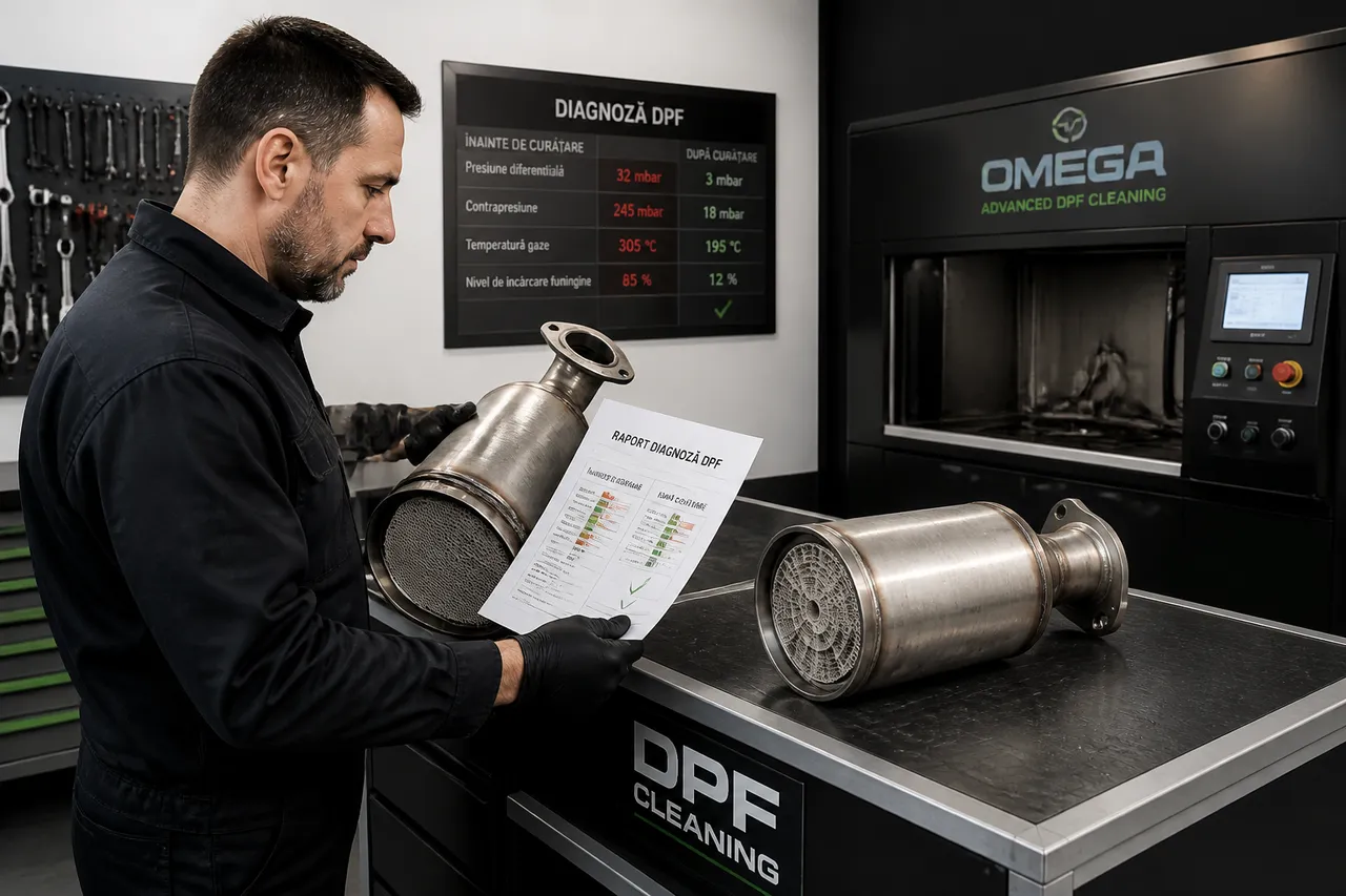 curățare și verificare filtru de particule diesel
