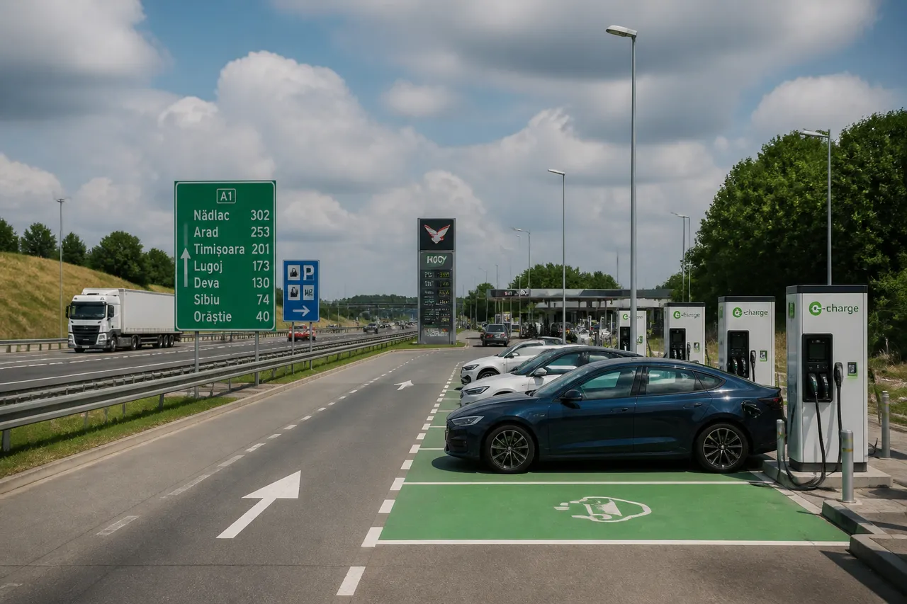 infrastructură de încărcare rapidă pe autostrăzile din România