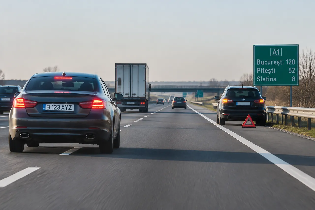 pericolele opririi nejustificate pe autostradă