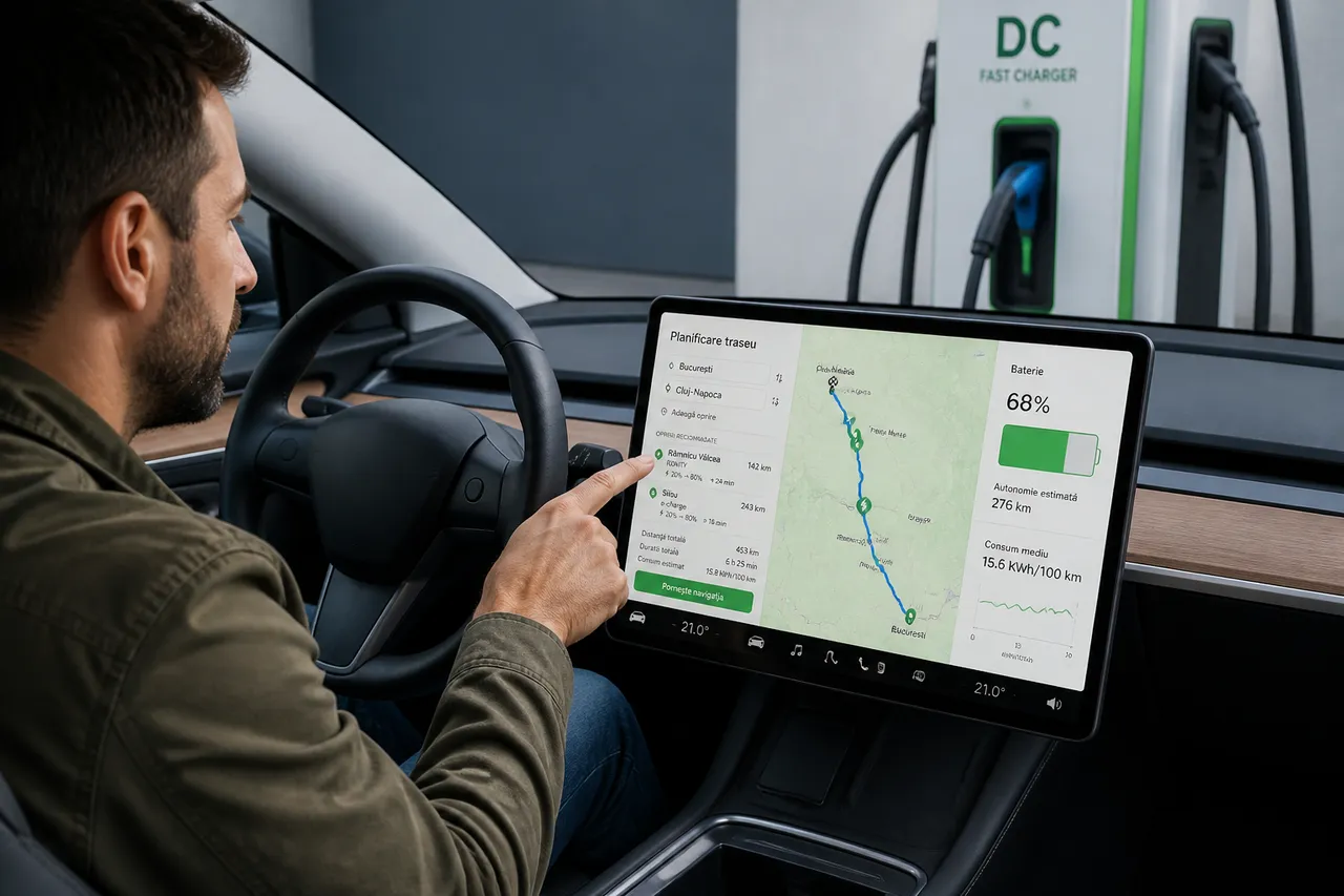 planificare traseu cu încărcare rapidă pentru mașină electrică