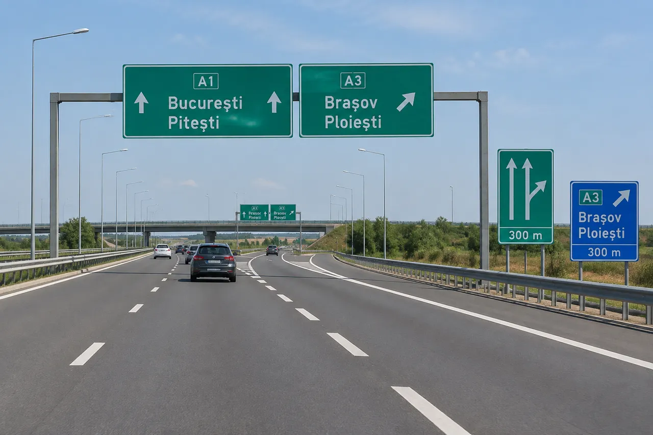 anticiparea ieșirii de pe autostradă și citirea indicatoarelor
