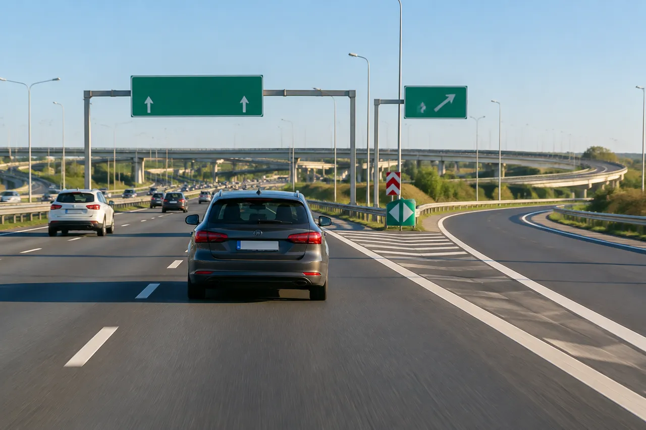 ieșire ratată de pe autostradă fără manevre bruște
